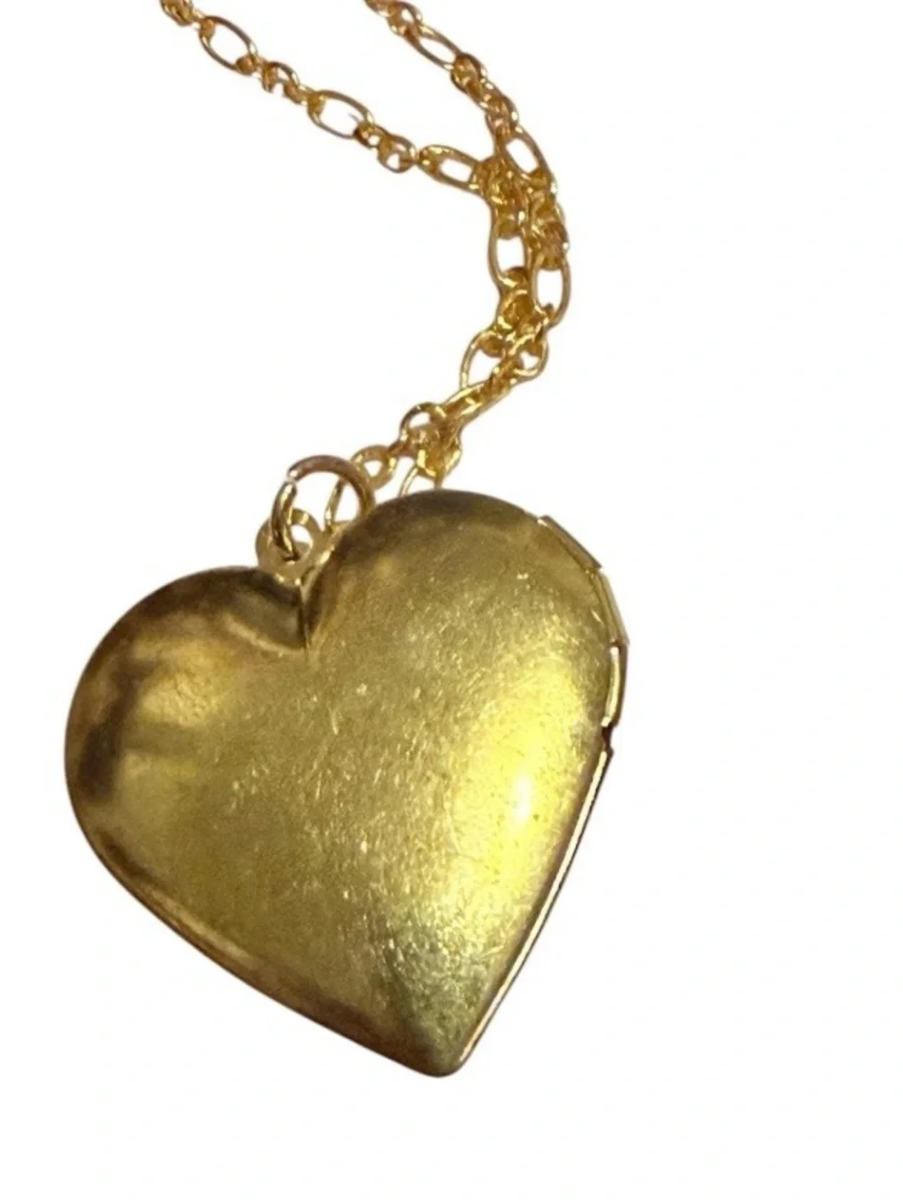 Vintage‎ Oversized I Love You Heart Locket Pendant Necklace, Functional Locket